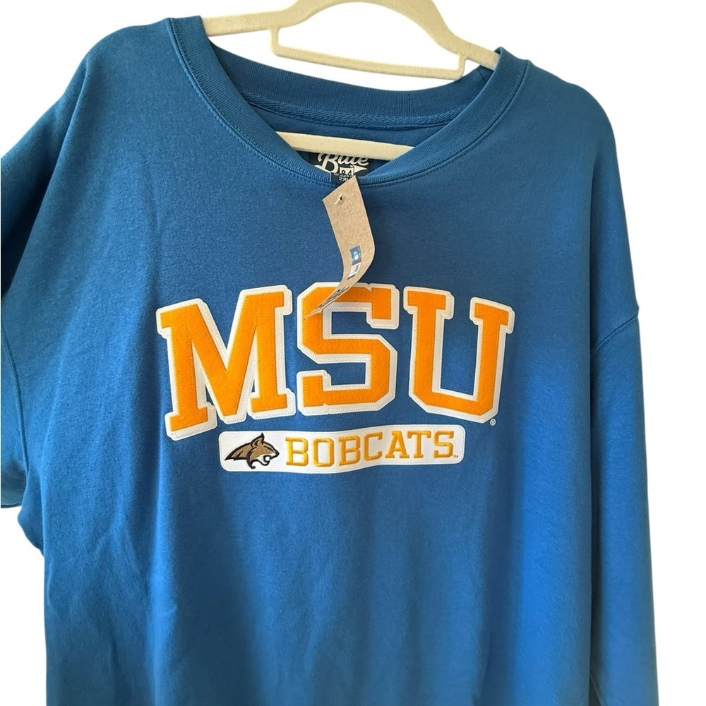 Blue 84 MSU Bobcats Royal Blue Sweatshirt with Gold Lettering - Picture 4 of 6